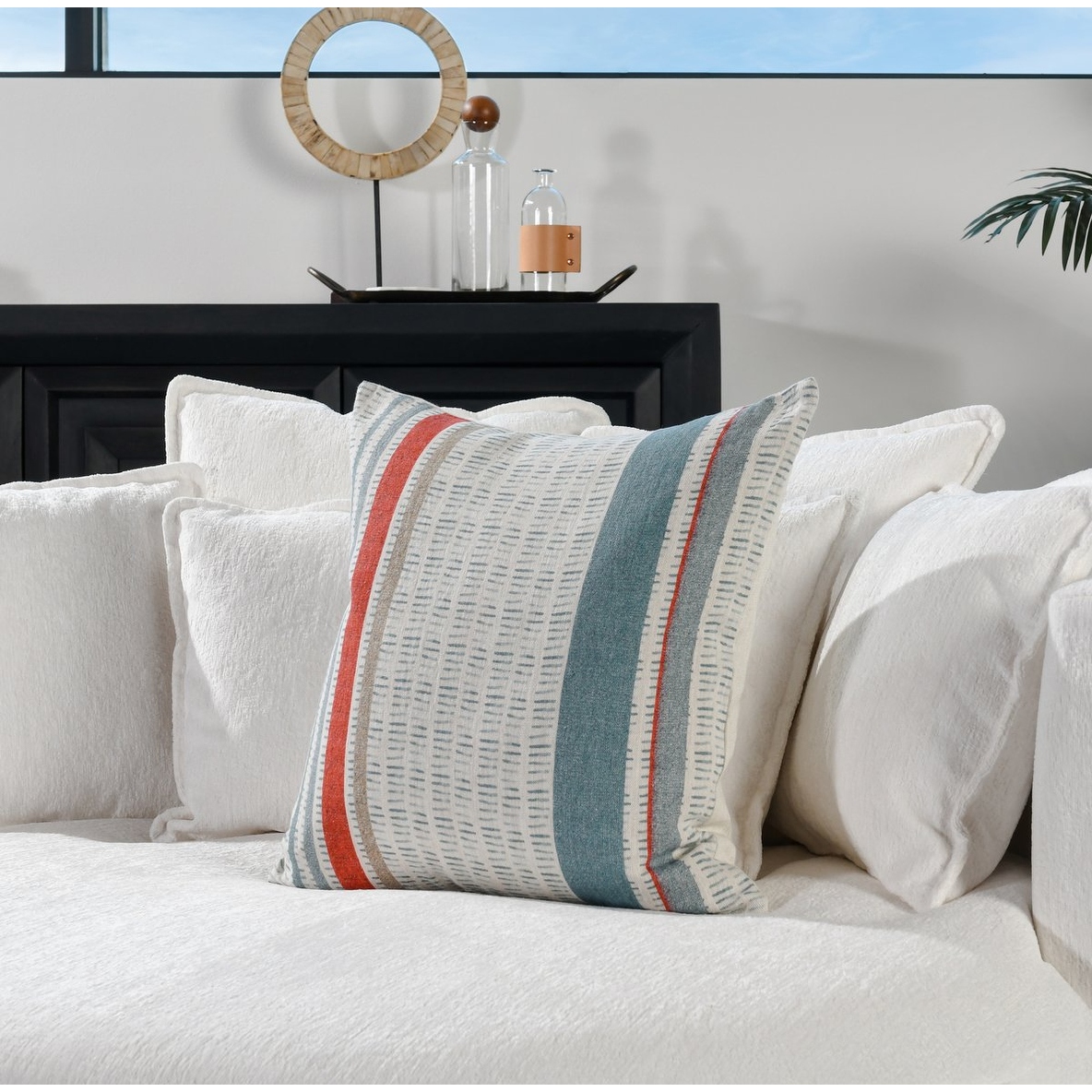 Shioa 100 Linen Throw Pillow in Multicolor by Kosas Home